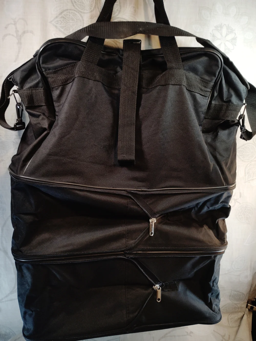Mcllin Black Travel Rolling Expandable Tote/Carry On Bag